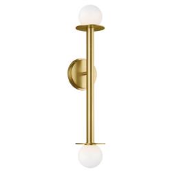 Visual Comfort Studio Nodes Mid Century Burnished Brass Double Sconce|