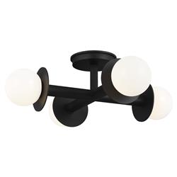 Visual Comfort Studio Nodes Mid Century Midnight Black Semi Flush Mount|