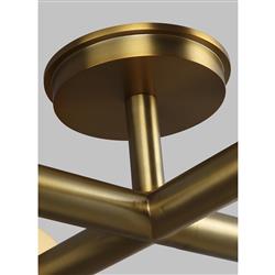 Visual Comfort Studio Nodes Mid Century Burnished Brass Semi Flush Mount|