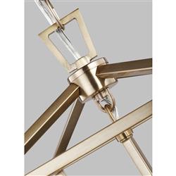 Visual Comfort Studio Dianna Satin Brass 3 Light Lantern Pendant - Mini|