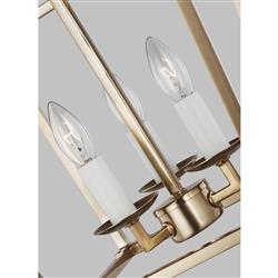 Visual Comfort Studio Dianna Satin Brass 3 Light Lantern Pendant - Mini|