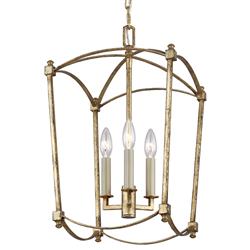 Visual Comfort Studio Thayer Mid Century Antique Gild Lantern - Mini|