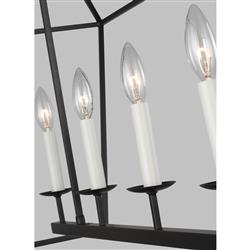 Visual Comfort Studio Dianna Mid Century Midnight Black 5 Light Linear Chandelier|