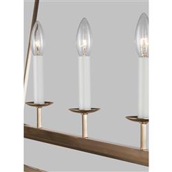 Visual Comfort Studio Dianna Mid Century Satin Brass 5 Light Linear Chandelier|
