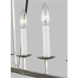 Visual Comfort Studio Dianna Mid Century Brushed Nickel 5 Light Linear Chandelier|