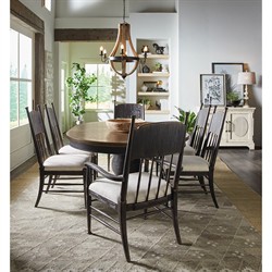 Leo Updated Traditional Beige Performance Black Oak Dining Arm Chair|