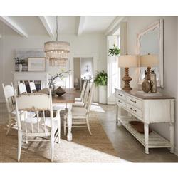 Asher French Cream Oak Extendable Rectangular Dining Table - 80-102"|