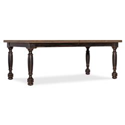 Asher French Dark Brown Oak Extendable Rectangular Dining Table - 80-102"|
