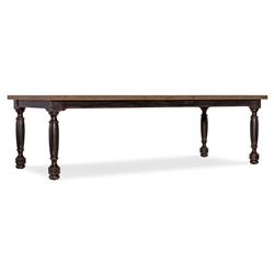 Asher French Dark Brown Oak Extendable Rectangular Dining Table - 80-102"|