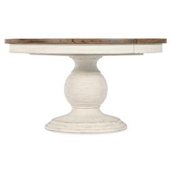 Asher French Cream Oak Extendable Round Dining Table - 54-76"|