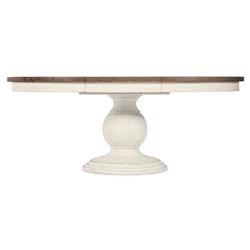 Asher French Cream Oak Extendable Round Dining Table - 54-76"|