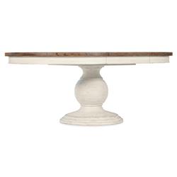 Asher French Cream Oak Extendable Round Dining Table - 54-76"|