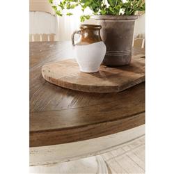 Asher French Cream Oak Extendable Round Dining Table - 54-76"|