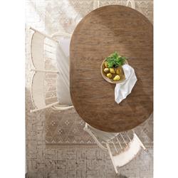 Asher French Cream Oak Extendable Round Dining Table - 54-76"|