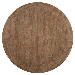 Asher French Dark Brown Oak Extendable Round Dining Table - 54-76"|