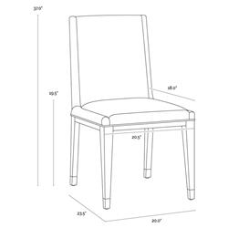 Palmerston Modern Classic Brown Faux Leather Oak Wood Dining Chair - Set of 2|