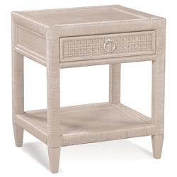 Kalea Coastal Beach Beige Woven Rattan Nightstand|