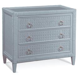 Kalea Coastal Beach Blue Woven Rattan Chest|