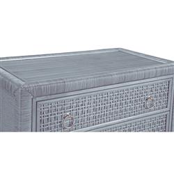 Kalea Coastal Beach Blue Woven Rattan Chest|