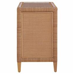 Kalea Coastal Beach Brown Woven Rattan Chest|