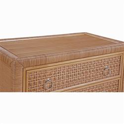 Kalea Coastal Beach Brown Woven Rattan Chest|