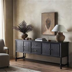 Bari Cracked Smoked Black Sideboard|