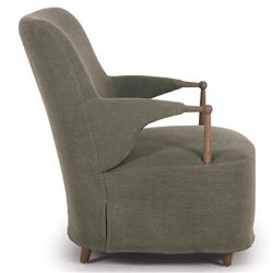 Brently Broadway Olive Linen Chair|