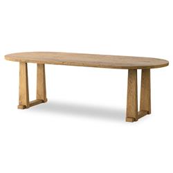 Ayla Worn Oak Oval Dining Table - 98"W|