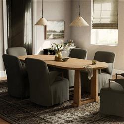 Ayla Worn Oak Oval Dining Table - 98"W|