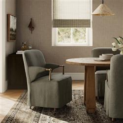 Brently Broadway Olive Linen Dining Chair|