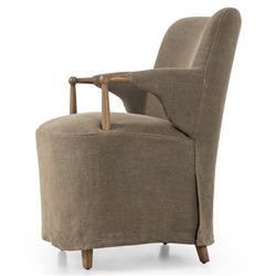 Brently Broadway Olive Linen Dining Chair|