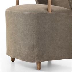 Brently Broadway Olive Linen Dining Chair|