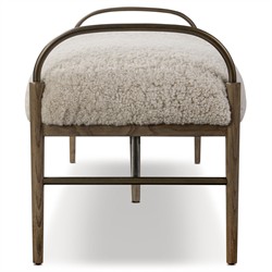 Demi Beige Shearling Accent Bench|