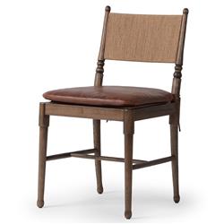 Fayth Dulane Mahogany Leather Dining Chair|