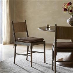 Fayth Dulane Mahogany Leather Dining Chair|