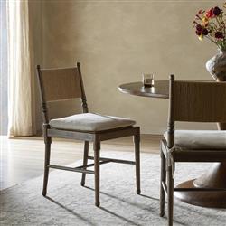 Fayth Dulane Mahogany Leather Dining Chair|