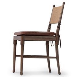 Fayth Dulane Mahogany Leather Dining Chair|