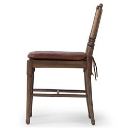 Fayth Dulane Mahogany Leather Dining Chair|