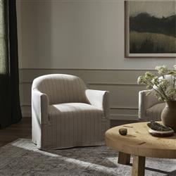 Lowell Lavon Flint Slipcover Swivel Chair|