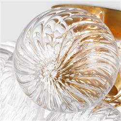 Visual Comfort Talia Gild Metal Swirled Glass Flush Mount - Large|