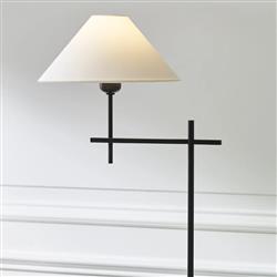 Visual Comfort Hackney Modern Classic Bronze Metal Linen Shade Floor Lamp|