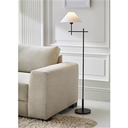 Visual Comfort Hackney Modern Classic Bronze Metal Linen Shade Floor Lamp|