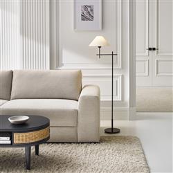 Visual Comfort Hackney Modern Classic Bronze Metal Linen Shade Floor Lamp|