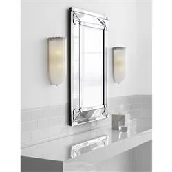 Visual Comfort Rosehill Modern Polished Nickel White Strie Glass Linear Sconce|