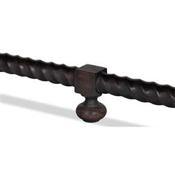 Stella Updated Traditional White Marble Brown Wood Rectangular Coffee Table|