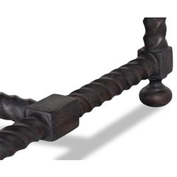 Stella Updated Traditional White Marble Brown Wood Rectangular Coffee Table|