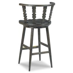 Fable Updated Traditional Worn Black Wood Counter Stool|