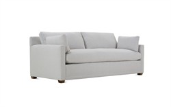 Weybridge Heathered Ivory Performance Bench Cushion Sofa - 88&quot;|