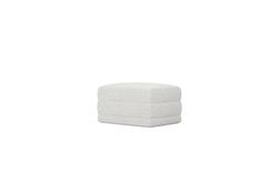 Weybridge Heathered Ivory Performance Ottoman - Upholstered to Floor|