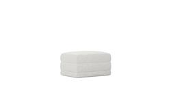 Weybridge Heathered Ivory Performance Ottoman - Upholstered to Floor|
